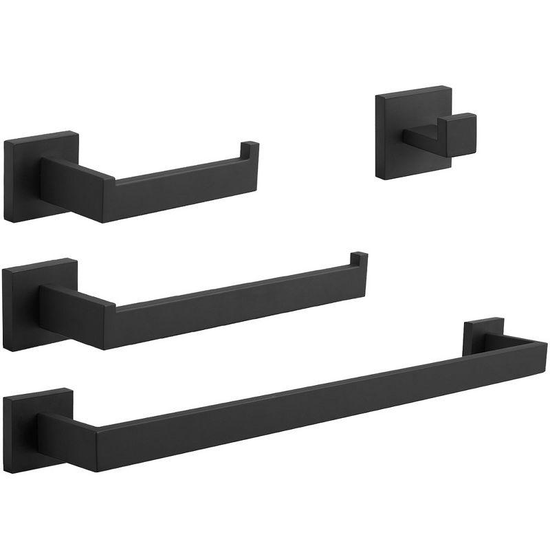 Matte Black Stainless Steel 5-Piece Bathroom Hardware Set