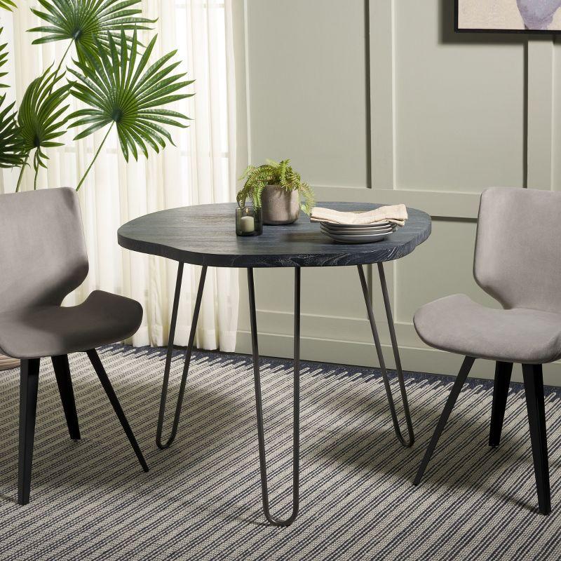 Mindy Dining Table - DTB6500B - Black/White Wash Distress - Safavieh