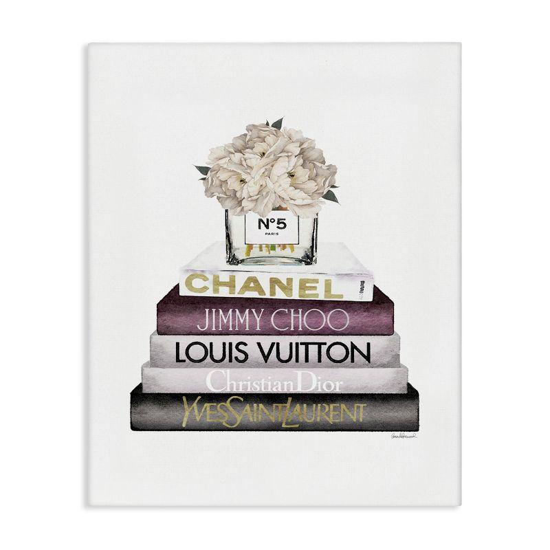 Stupell Industries White Flower Bookstack, 16" x 20"