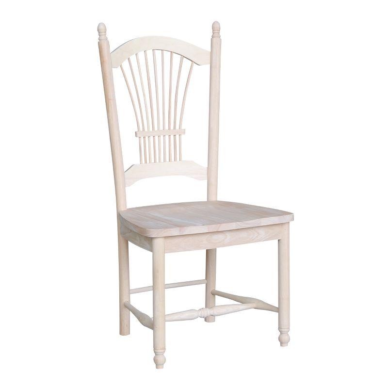 International Concepts Set Of 2 Sheafback Chair Unfinished: Hardwood Frame, Farmhouse Style, 225 lbs Capacity