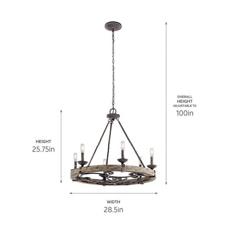 Taulbee 6 - Light Dimmable Wagon Wheel Chandelier