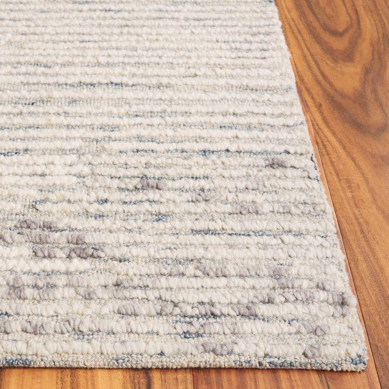 Handmade Blue Abstract Wool 8' x 10' Area Rug