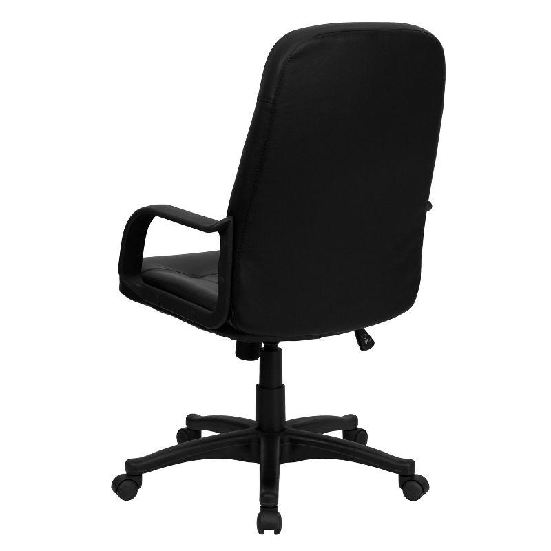 Flash Furniture Holly High Back Black Glove Vinyl Executive Swivel Office Chair with Arms