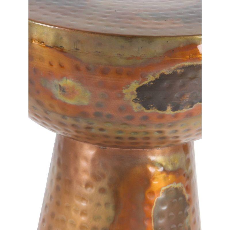 Ivy Bronx Dolina Metal Handmade Side End Accent Table with Hammered Design