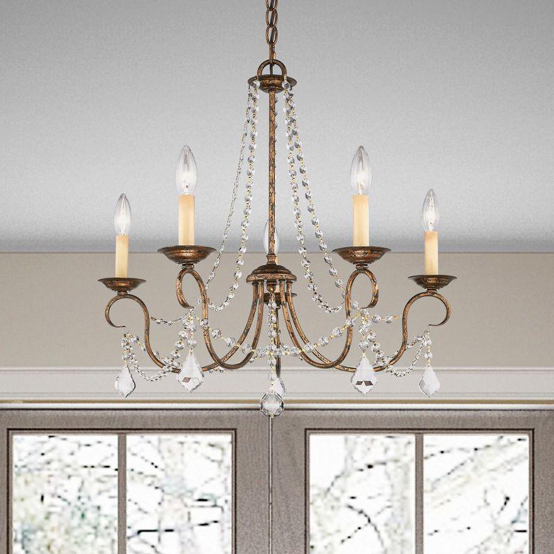 Livex Lighting Pennington 5 - Light Chandelier in  Antique Silver Leaf