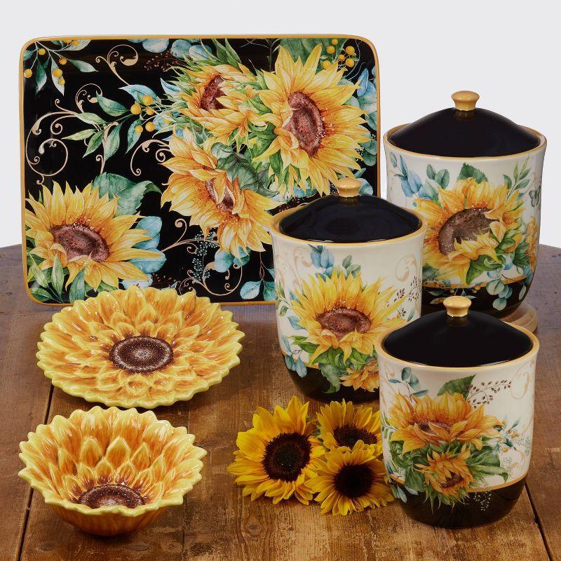 Sunflower Fields Multicolor Ceramic Canister Set