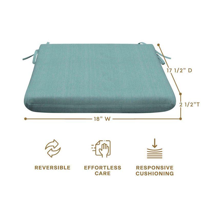 Honeycomb Outdoor Universal Seat Cushion (2-Pack) - Textured Solid Coastal Blue
