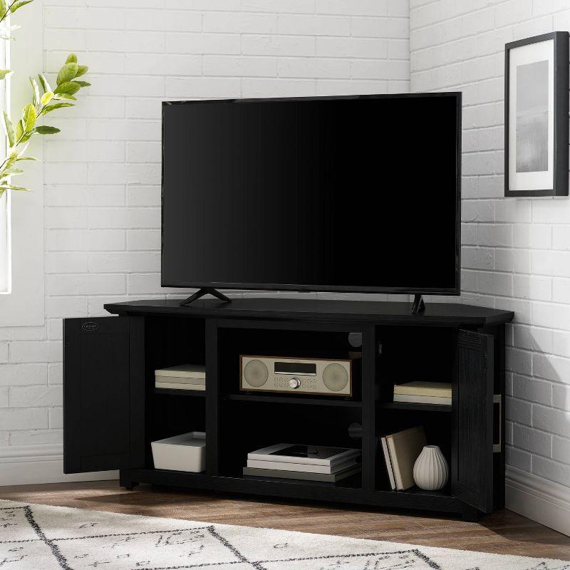 Camden 48" Black Corner TV Stand with Cabinets