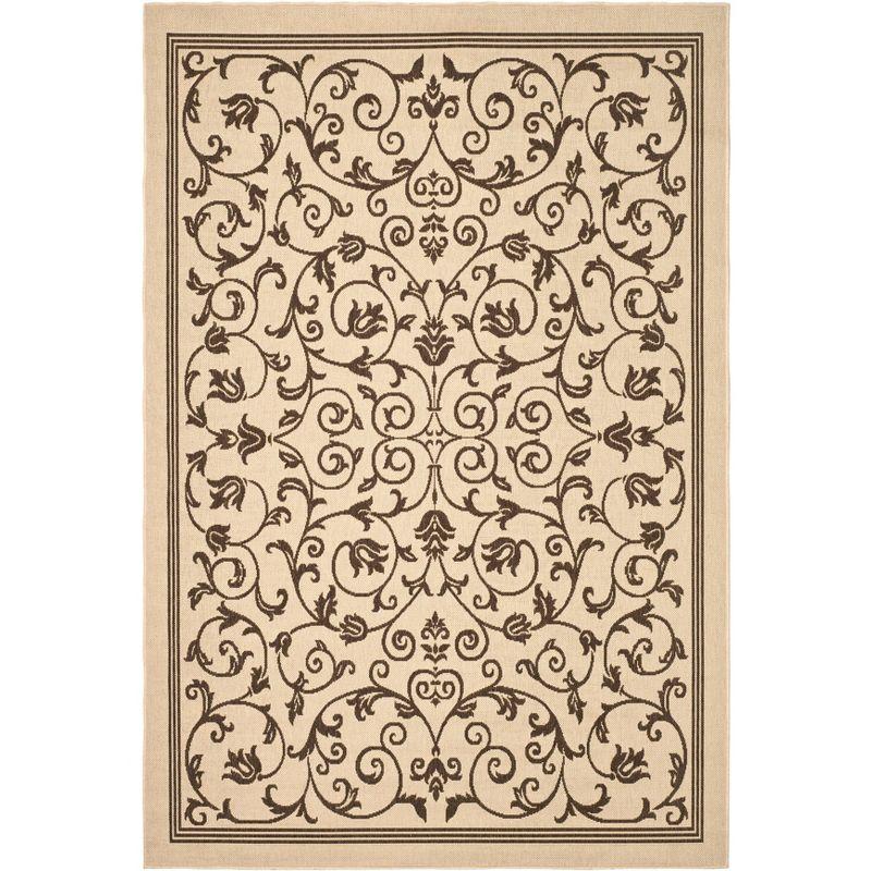 Courtyard CY2098 Power Loomed Indoor and Outdoor Area Rug - Natural/Brown - 9'x12' - Safavieh