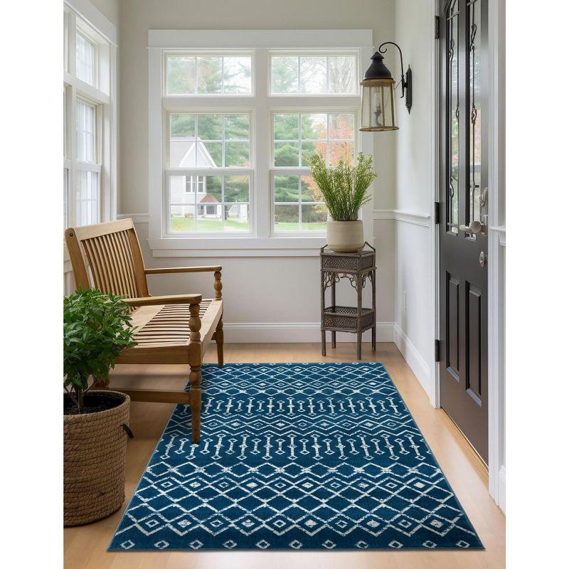 Unique Loom 3' 3 x 5' 3 Rectangle Moroccan Trellis Blue Area Rug