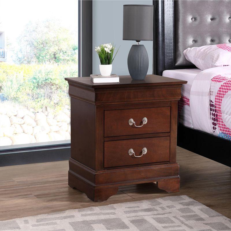 Louis Philippe Classic Cappuccino 2-Drawer Nightstand