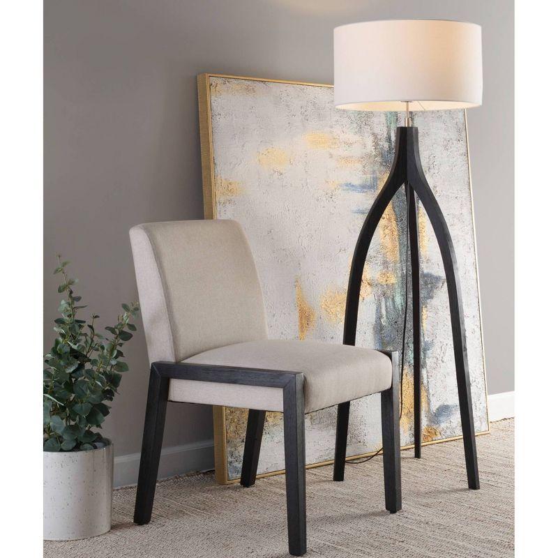 Set of 2 Carmen Dining Chairs Black/Beige - LumiSource: Elegant Upholstered, Contemporary Style, Foam-Padded Comfort