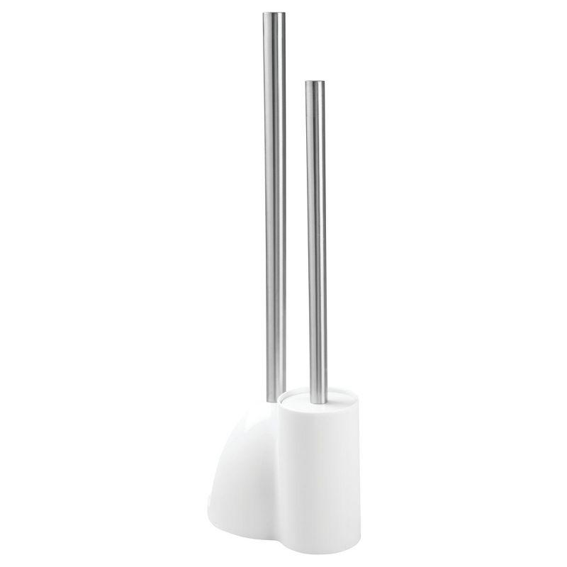 iDESIGN Toilet Brush with Holder and Plunger Set White