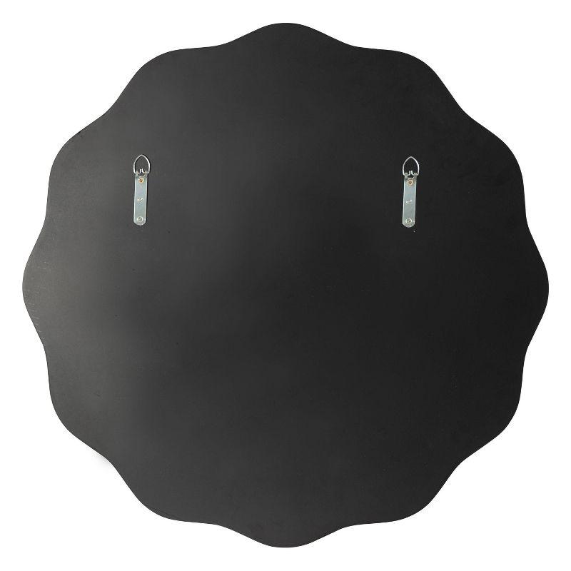Kate & Laurel All Things Decor 26"x26" Viona Round Scalloped Mirror Gold: Modern Style, No Assembly, Wall Mounted