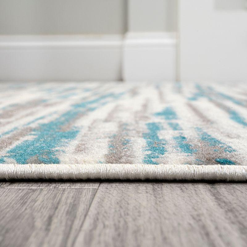 2' x 8' Speer Abstract Linear Stripe Runner Rug, Gray/Blue - JONATHAN Y