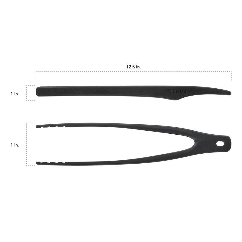 Matte Black Silicone Kitchen Tongs with Acacia Wood Handle