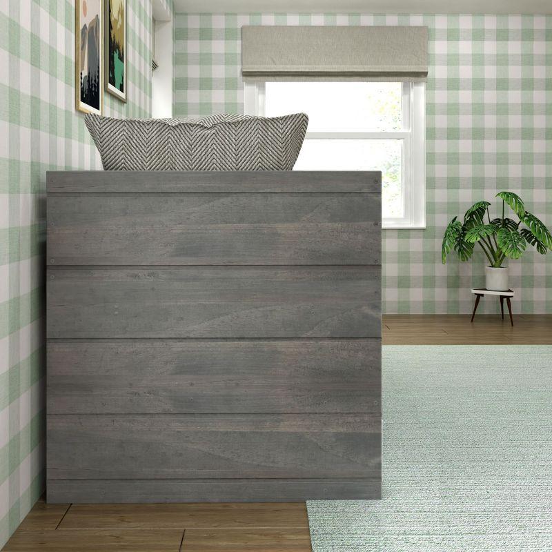 Max & Lily Solid Wood Modern Farmhouse Low Loft Bed, Twin Bed Frame for Kids with 2 Bookcases