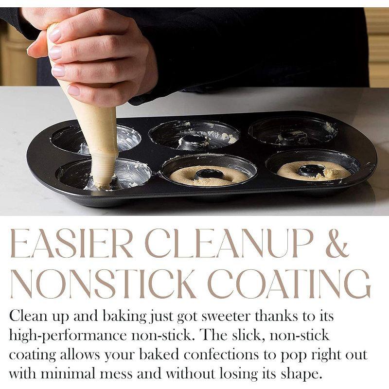 Bellemain Premiere Donut Pan for Baking Nonstick Doughnut Pan with 6-Doughnut Molds | Steel Donut Trays | Make Perfect Bagels and Cake Donuts (2)