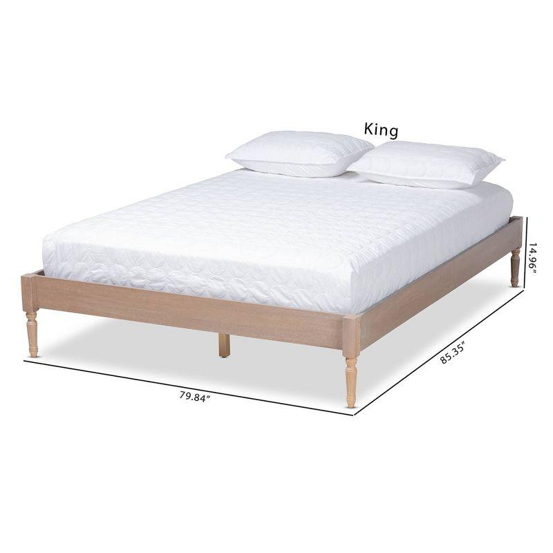 Queen Colette French Bohemian Wood Platform Bed Frame Oak - Baxton Studio: Ash Walnut Finish, No Box Spring Required