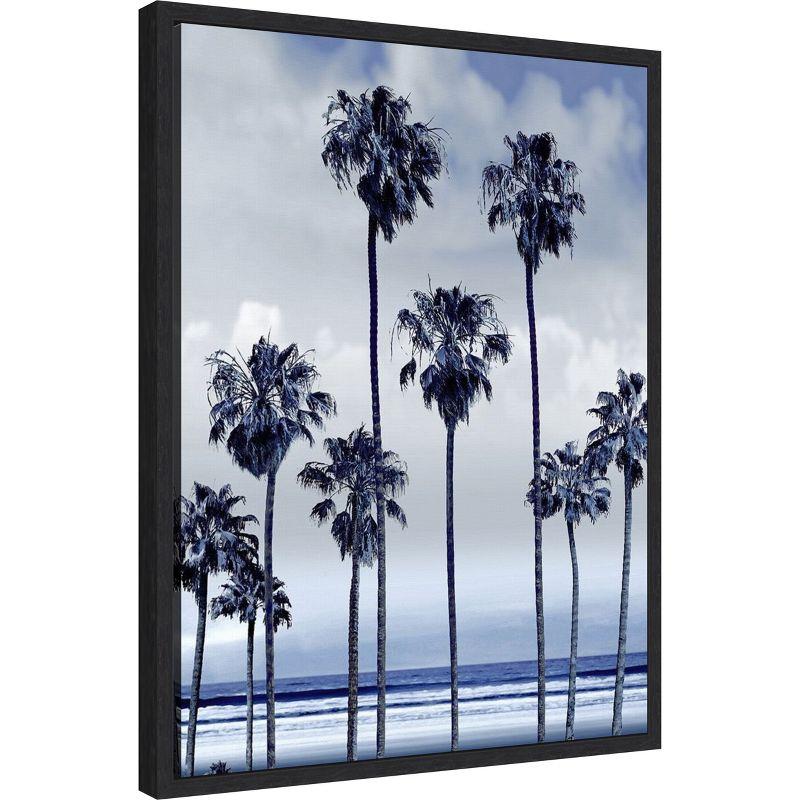 Amanti Art Beach Palms Indigo II by Devon Davis Canvas Wall Art Print Framed 18 x 24-in.