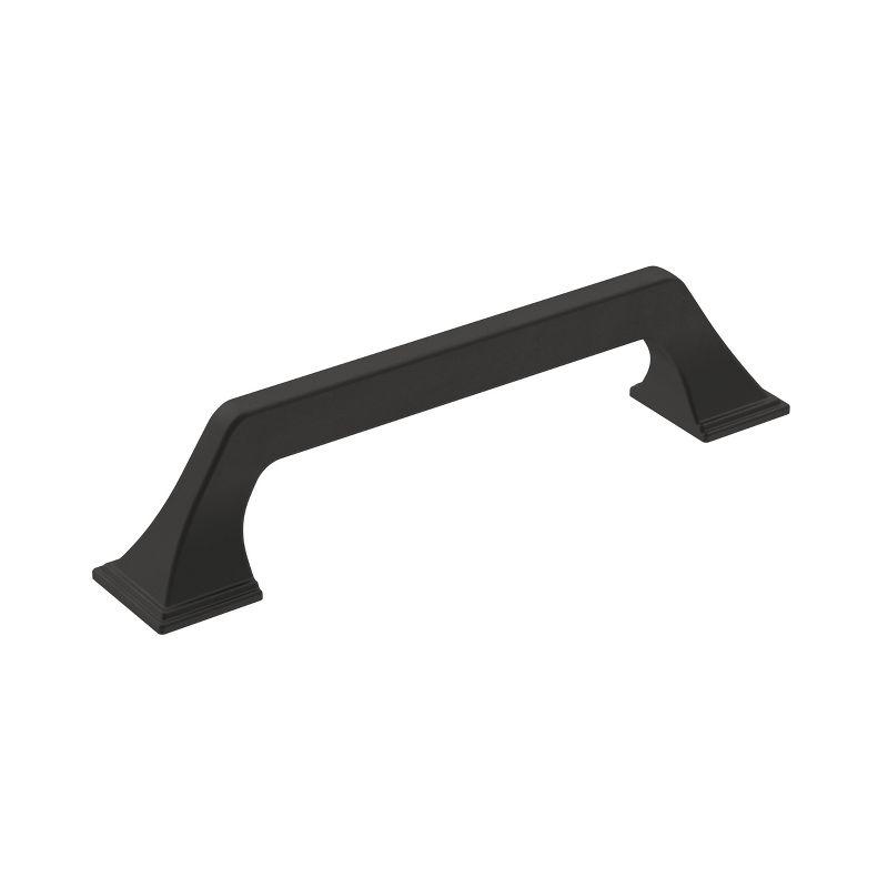 Matte Black 5-1/16 inch Modern Cabinet Pull with Mounting Hardware