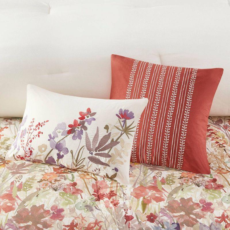 Mariana 7 Piece Cotton Watercolor Floral Comforter Set