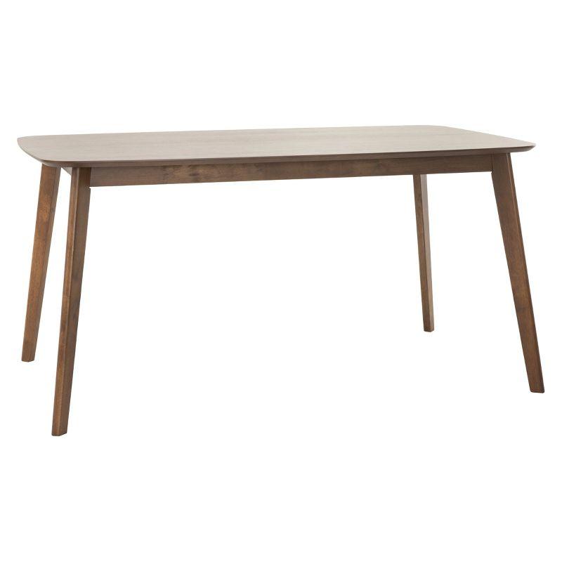 Natural Walnut Mid-Century Modern Wood Dining Table