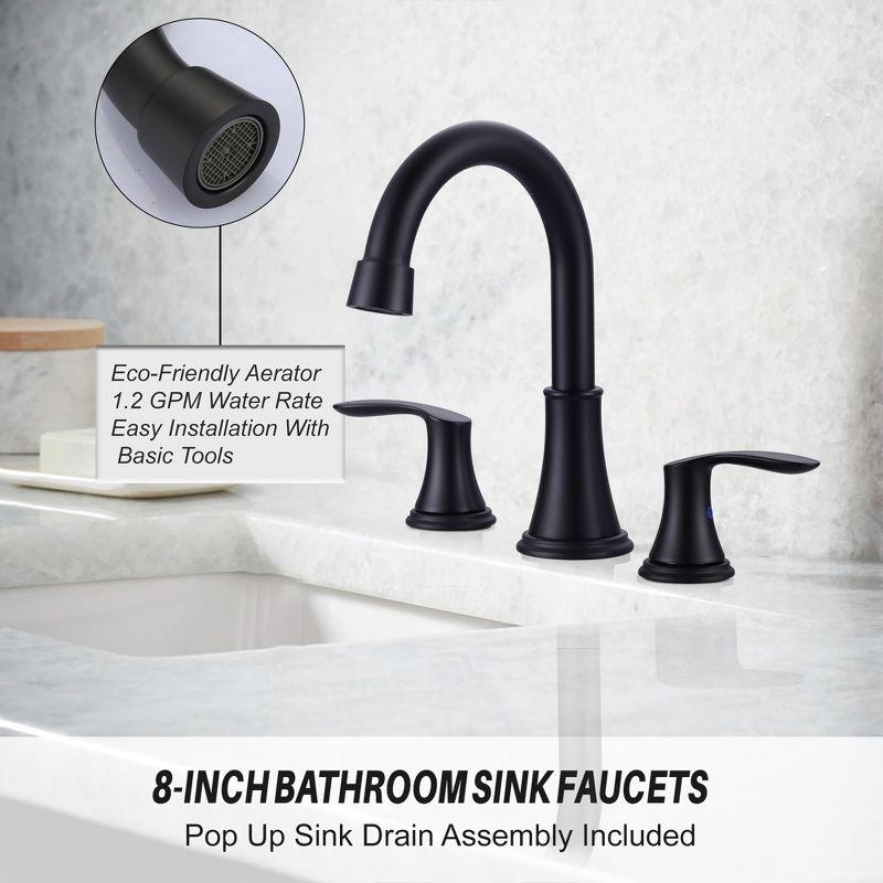 WOWOW Vintage 8 in. Widespread Double Handle Bathroom Faucet with Pop Up Drain