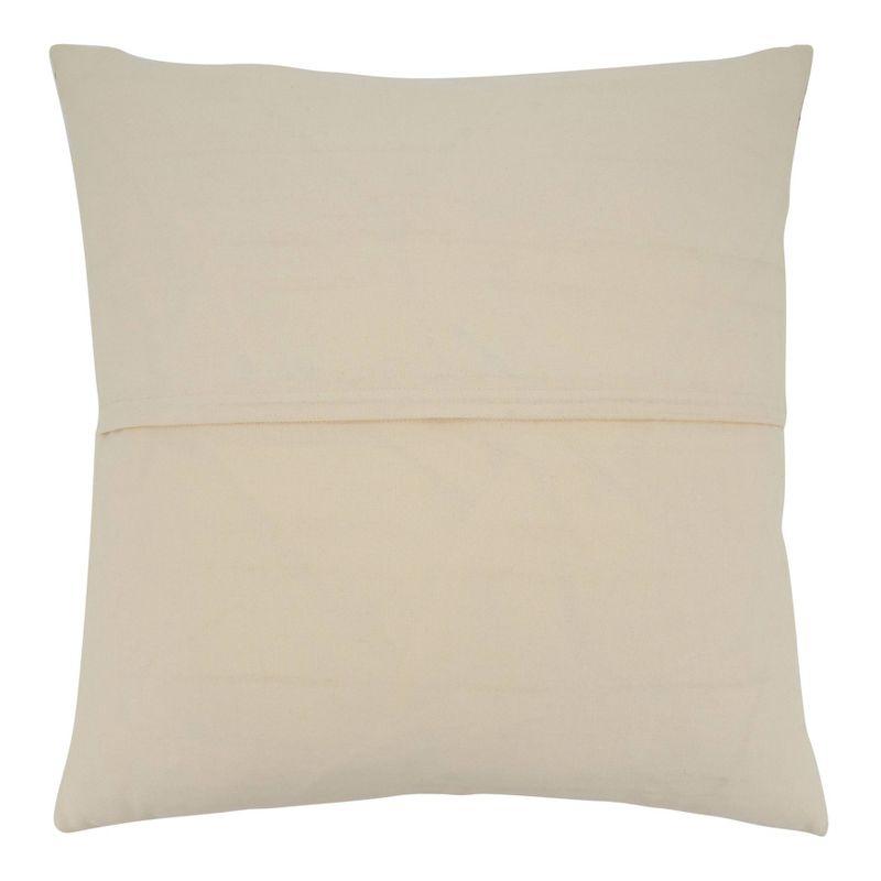 22"x22" Natural Woven Line Design Cotton Throw Pillow