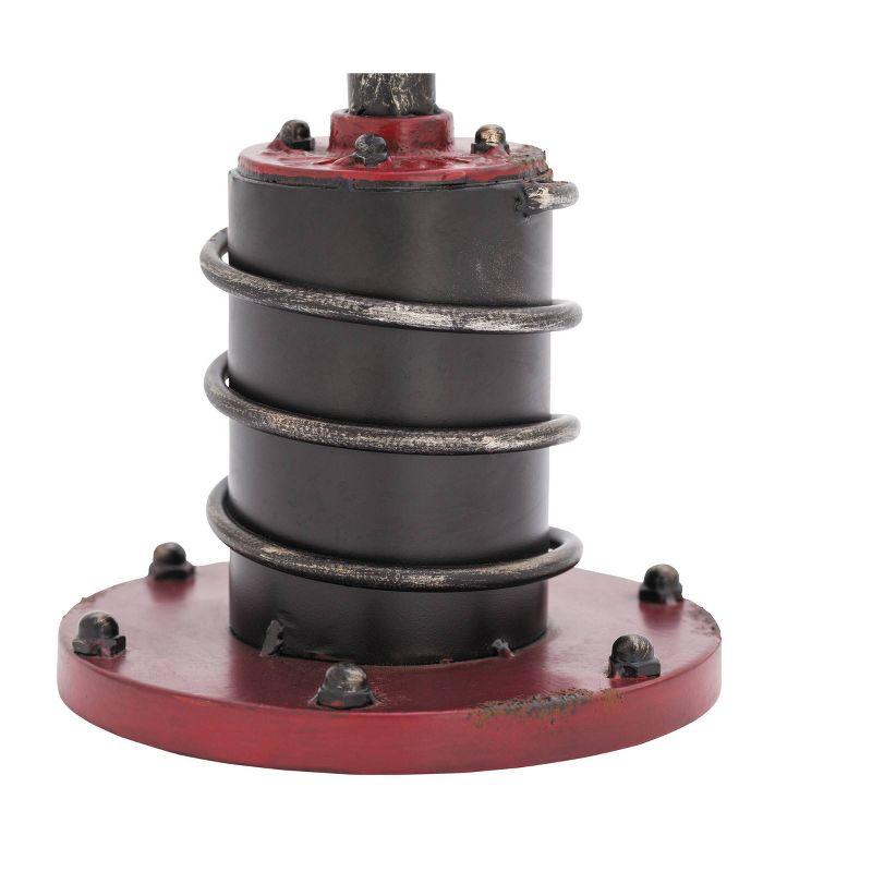10" x 21" Industrial Accent Lamp with Iron Wire Cage Shade Red/Black - Olivia & May: Edison Bulb, No Assembly Required