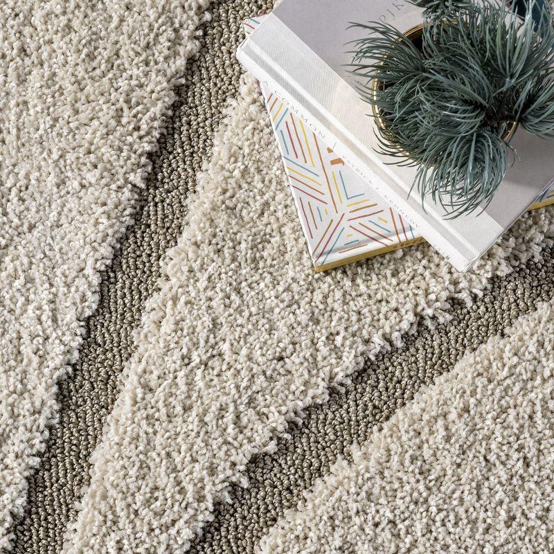 Nuloom Carolyn Abstract 8x11 Shag Indoor Area Rug for Living Room Bedroom Dining Room Nursery, Cream/Beige