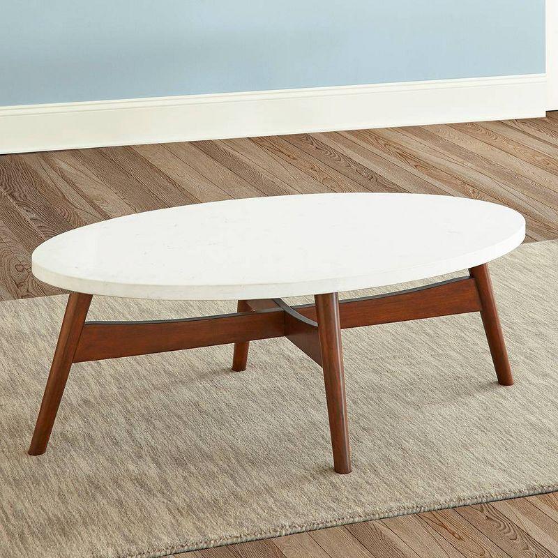 Serena Silverstone Oval Cocktail Table White - Steve Silver