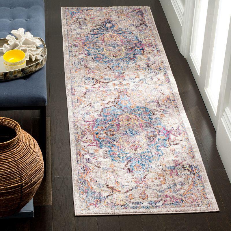Bristol BTL350 Power Loomed Runner Rug - Blue/Light Grey - 2'3"x8' - Safavieh.