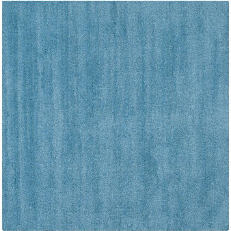 Himalaya Blue 8' Square Handmade Wool Area Rug