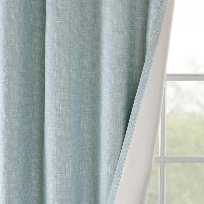 Madison Park Maya Printed Heathered Blackout Grommet Top Single Curtain Panel