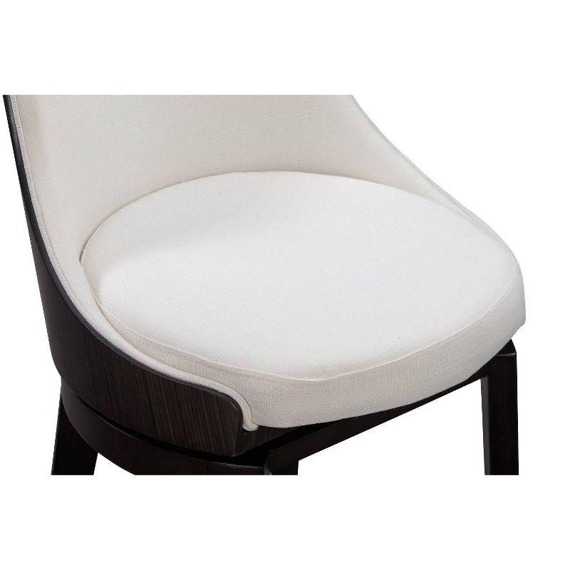 Set of 2 Orleans Swivel Low Back Dining Chairs Cream/Black - Boraam