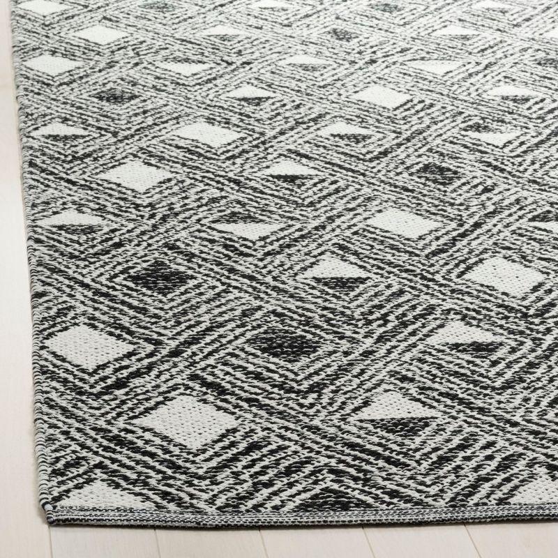 Reversible Montauk 8' x 10' Black/Ivory Cotton Geometric Rug