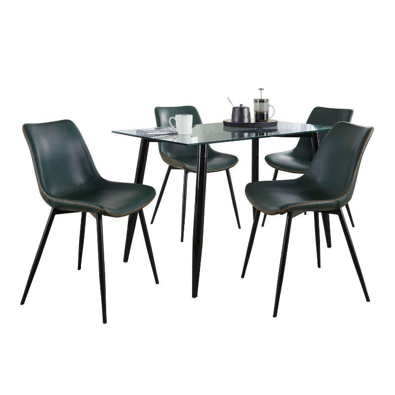 4 - Person Glass Top Four Leg Dining Set