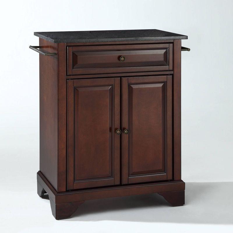 Vintage Mahogany Kitchen Island with Solid Granite Top