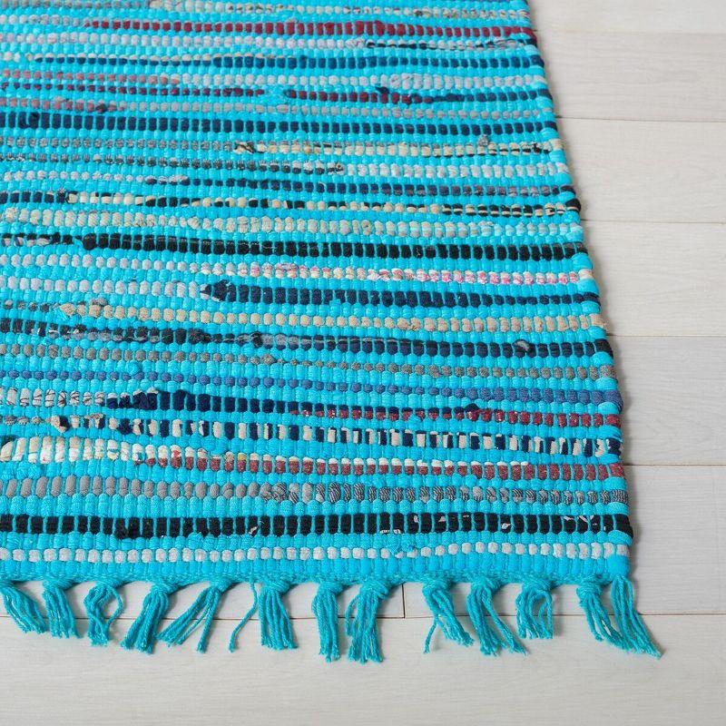 Rag Rug RAR125 Hand Woven Indoor Accent Rug - Turquoise/Multi - 2'x3' - Safavieh.