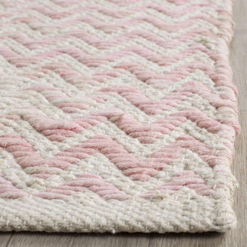 Cotton Kilim KLC121 Hand Woven Area Rug - Light Pink/Ivory - 4'x6' - Safavieh