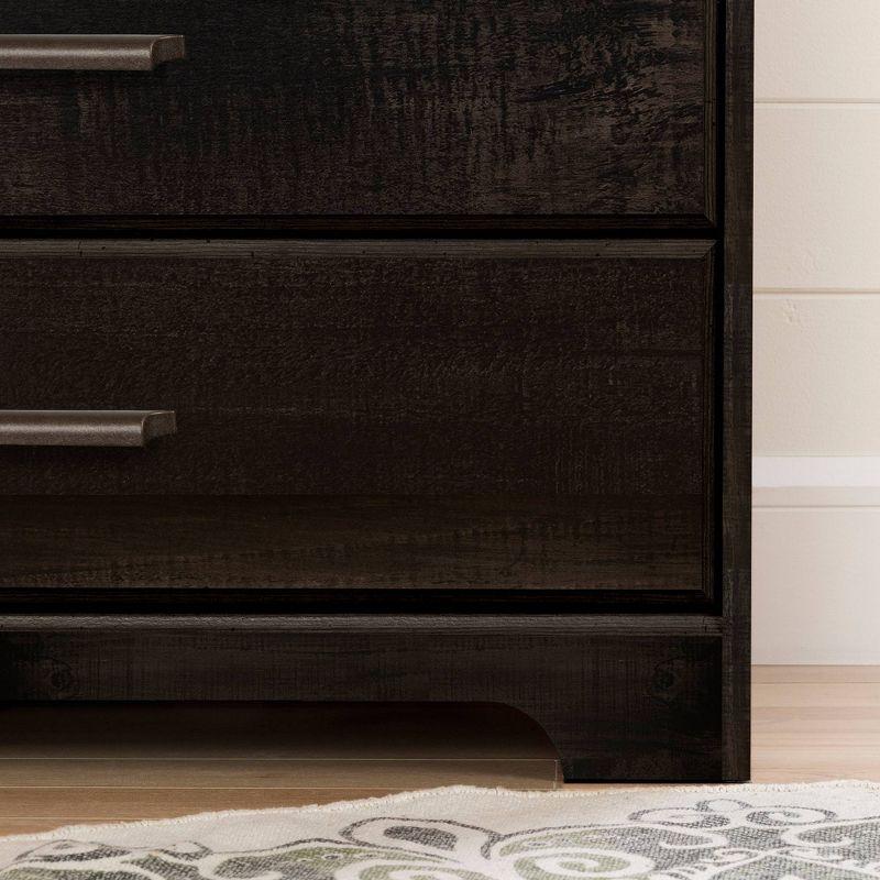 South Shore Versa 5 Drawer Chest Rubbed Black: Traditional Style, Metal Handles, Laminate Surface, Anti-Tip Hardware