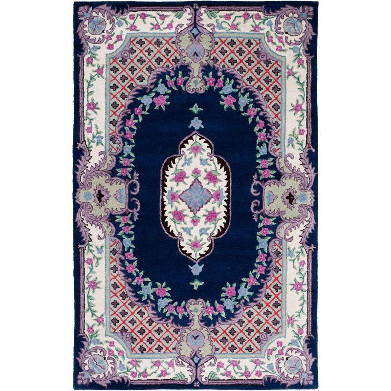 Bellagio BLG535 Hand Tufted Area Rug - Navy/Ivory - 4'x6' - Safavieh.