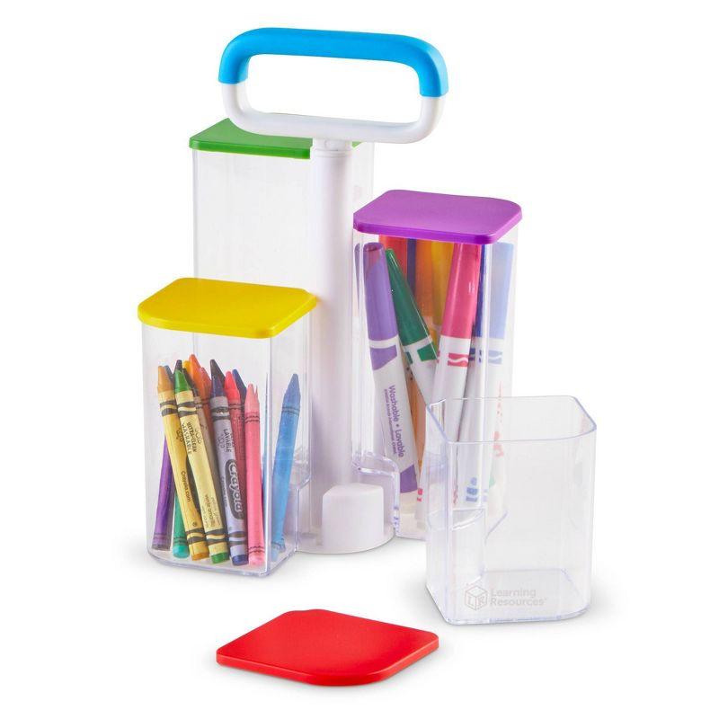 Colorful Stackable Kids' See-Thru Storage Caddy with Lids