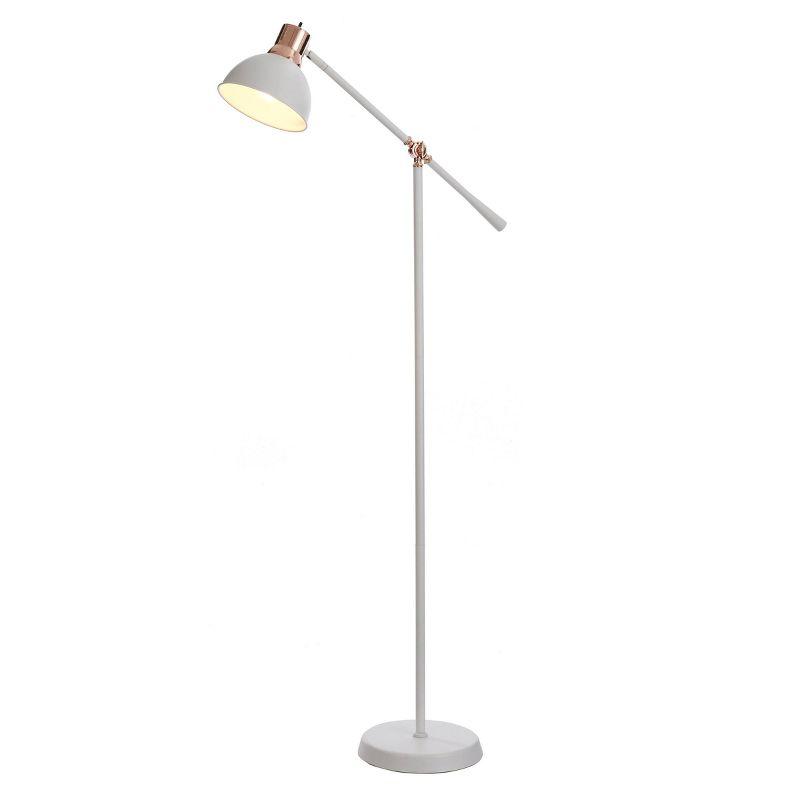 Floor Lamp White - StyleCraft: Adjustable Metal Standing Light, UL Listed, Modern Home Decor