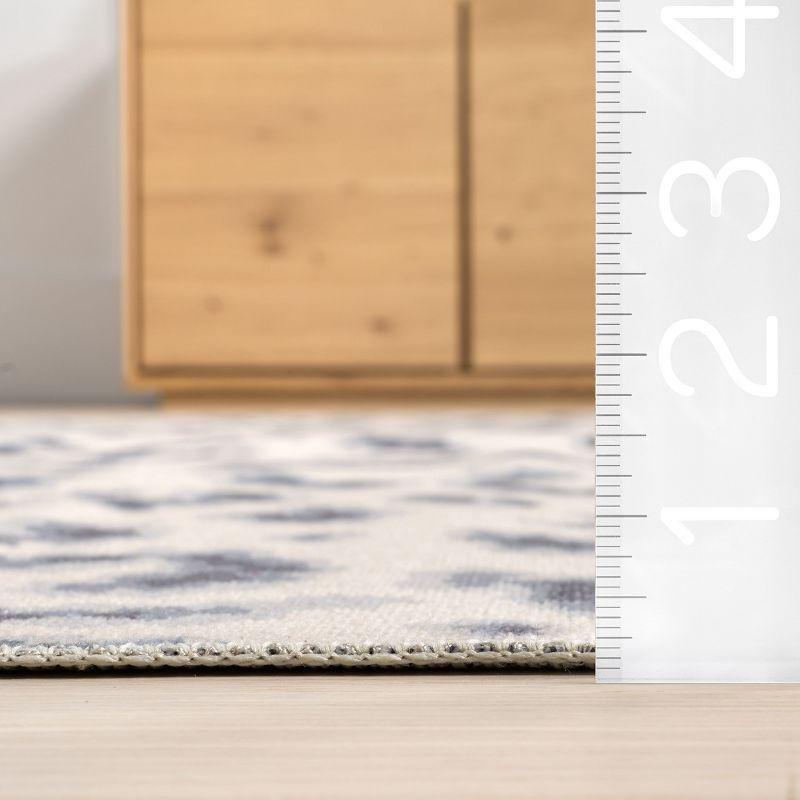 Nuloom Mason Machine Washable Contemporary Leopard Print Indoor Area Rug 6' in Blue Square