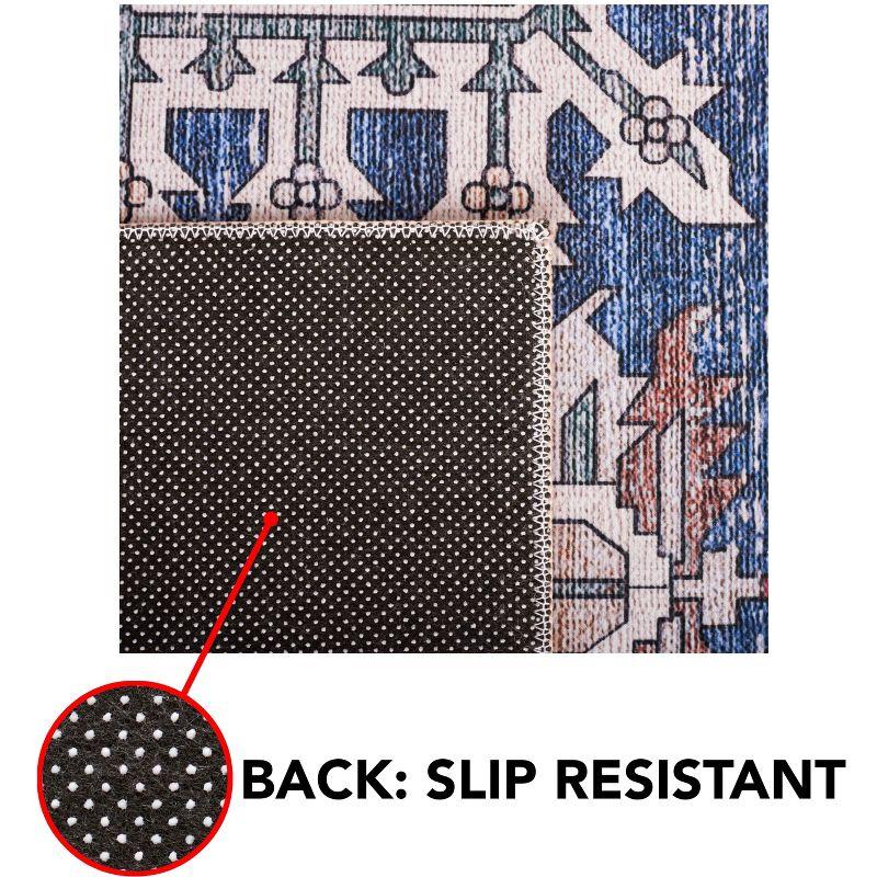 Tucson Vintage Persian TSN102 Power Loomed Machine Washable Skid-Resistant Indoor Area Rug - Navy/Red - 8'x10' - Safavieh