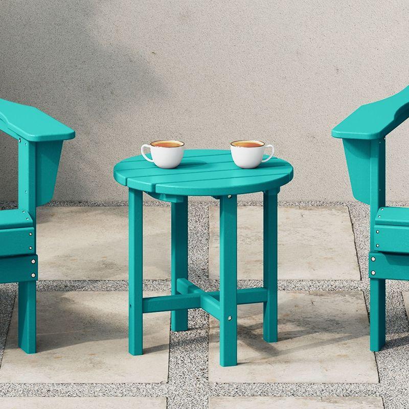 WestinTrends All-Weather Outdoor Patio Round Poly Adirondack Side Table, Turquoise