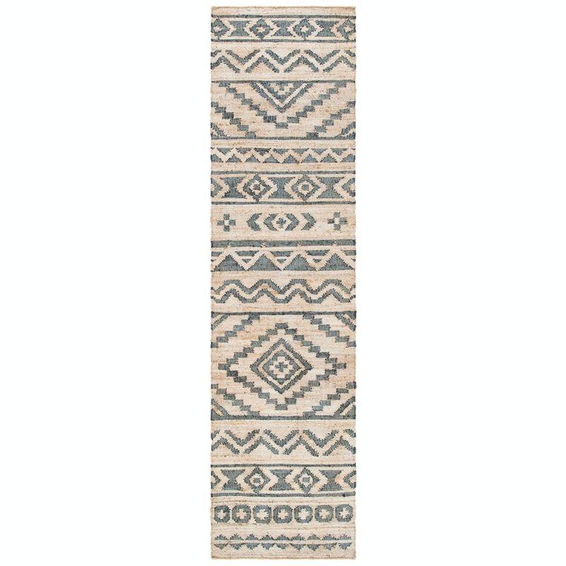 Kilim KLM751 Hand Loomed Runner Rug - Natural/Charcoal - 2'3"x9' - Safavieh