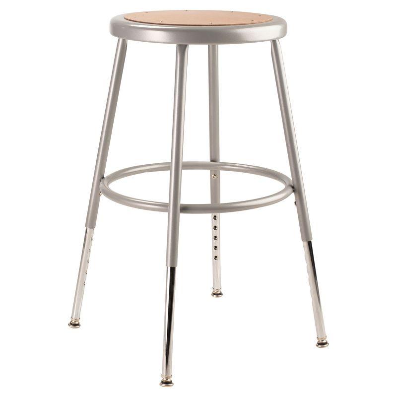 National Public Seating 6200 Series Height Adjustable Heavy Duty Steel Stool with Footring